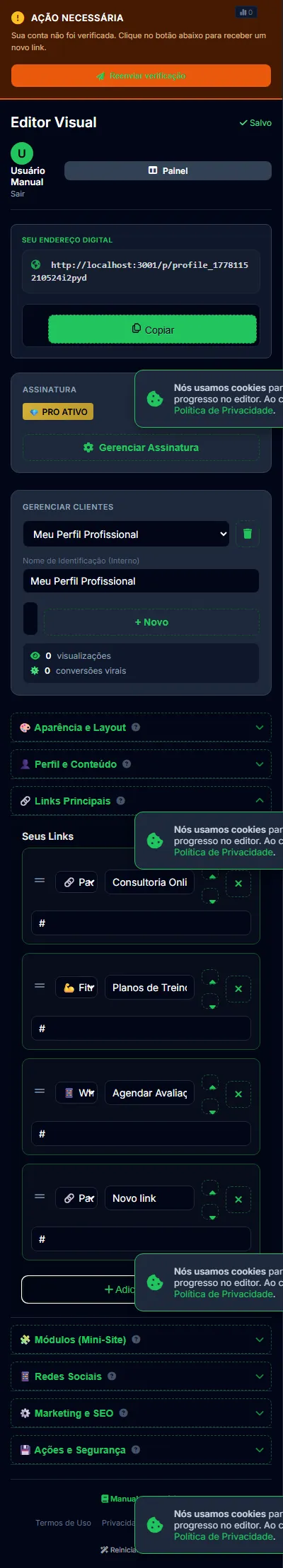 Edição de Links